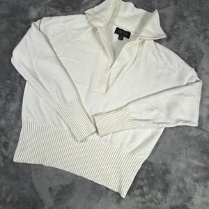 Truth by Republic Sweater Women's S White Long Sleeve V Neck Cozy